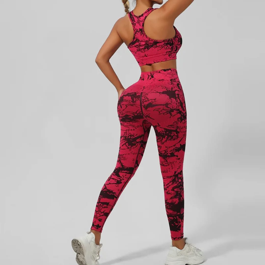 ENSEMBLE SPORT FEMME / LEGGINGS MOTIF MARBRE